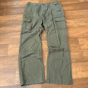Vintage Y2K Authentic Alpha Industries Olive Green Military Style Cargo Pants 32